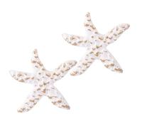 Toddmomy 2Pcs Mediterranean Style Sea Star Drawer Knobs Vintage White Cast Iron Single Hole Ocean Theme Cabinet Handles for Wardrobe and Room