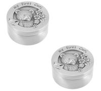 Toddmomy 2pcs Metal Keepsake Box for Newborns Compact Fetal Hair Curl Storage with Durable Lightweight Portable for Childs Keepsake and Shower Gift