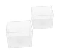 Toddmomy 2pcs Mini Desktop Fish Tank for Betta Fish Transparent Open Top Plastic Aquarium Bowl Pet Friendly Reusable Material Easy to Clean Compact Aquarium for Home Office Shelves