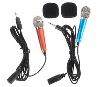 Toddmomy 2pcs Mini Microphones Portable Vocal Tiny Microphones for Phones Compact and Compatible with Various Recording Apps for Singing and Voice Recording