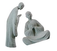 Toddmomy 2pcs Mini Monk Statues Set Mini Monk Statues Set for Garden and Patio Decor Desktop Craft for Outdoor Lawn Ornament