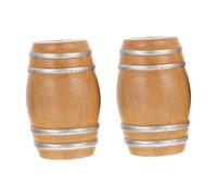 Toddmomy 2pcs Mini Wooden Beer Barrel Classical Natural Solid Casks Dollhouse Drink Accessories Hand Painted Vintage Style for Doll House Furniture and Barrel Decoration