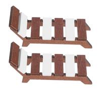 Toddmomy 2pcs Miniature Dollhouse Beach Chairs - 1:12 Sun Bathing Lounge Ornament - Small Realistic Mini Furniture For Microlandscape Craft Patio Living Room Or Poolside