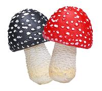 Toddmomy 2pcs Miniature Mushroom Resin Sculpture Outdoor Garden Decor Micro Landscape Ornament Small Mushroom Figurines Bonsai Decoration PVC Props