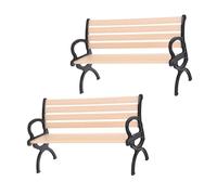 Toddmomy 2PCS Miniature Park Bench Model Realistic Mini Village Garden Chairs for Dollhouse Decor Fairy Garden Accessories for DIY Craft Micro Landscape Seating for Indoor Outdoor Playsets
