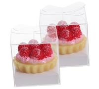 Toddmomy 2pcs Miniature Strawberry Cake Model Lightweight Resin Fake Dessert Dollhouse Ornament for Craft Decoration and Festive Table Display