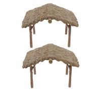 Toddmomy 2pcs Miniature Thatched Cottage Model Houses for Sand Table Scene Decoration Detachable Micro Farm Hut Ornaments for DIY Micro Landscape Realistic Simulation Village Hut for Garden