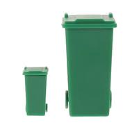 Toddmomy 2pcs Miniature Trash Bin: 1:75/1:150 Mini Trash Can Model with Lid, Outdoor Litter Trashcan Scene Prop, Tiny Garbage Bin for Dollhouse Sand Table Layout