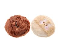 Toddmomy 2pcs Multi-functional Fluffy Makeup Puff for Women, Soft Cloth Powder Puff with Cute Cartoon Design, for Applying Loose Powder and Blush