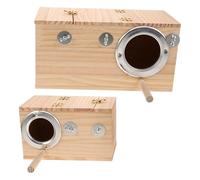 Toddmomy 2pcs Parrot Nesting Box Set Solid Wood Bird Breeding House with Right and Left Hanging Design for Budgies and Cockatiels Cage Nesting and Egg Laying