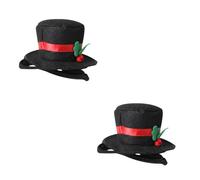 Toddmomy 2pcs Pet Costume Hat for Dogs Cats Black Gentleman Top Hat for Cosplay Halloween Christmas and Parties Stylish Accessory for Pet Photoshoots and Formal Events