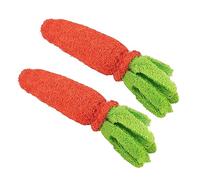 Toddmomy 2pcs Pet Molar Toy Loofah Carrot Chews for Puppies Rabbits Boredom Breaker Toys