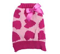 Toddmomy 2pcs Pet Party Costume Dog Sweater Heart Pattern Comfortable Pet Clothes for Miniature Dachshund Perfect for Christmas (size Xs Rosy)