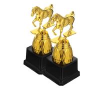 Toddmomy 2pcs Plastic Horse Trophy Awards - Champion Trophies for Kids Party Favors School Classroom Rewards Sports Competitions Birthday Celebrations