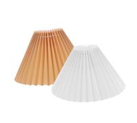 Toddmomy 2pcs Pleated Fabric Lampshade Covers Scalloped Table Lamp Shades Replacement Barrel Drum for Bedside Reading Soft Light Diffusion Suitable for Living Bedroom Study