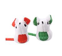Toddmomy 2pcs Plush Fat Mouse Cat Toy Adorable Plush Mouse for Cat Interactive Teaser Long-lasting Material