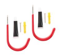 Toddmomy 2pcs Pool Hooks For Rope - Pool Drowning Prevention Lifebuoy Holder Stainless Steel Screw Mount Black For Outdoor Life Saving Equipment Red