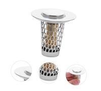 Toddmomy 2pcs Pop Up Bathroom Sink Stopper Stainless Steel Wash Basin Drain Filter Hair Catcher Push Button Bounce Core for Kitchen and Bathroom Drainage Control