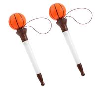 Toddmomy 2Pcs Portable Basketball Shaped Multi Function Pens for Students Lightweight Fun Writing Tools Reusable Ballpoint Ink Pens School Accessory and Stress Relief
