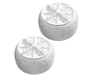 Toddmomy 2pcs Portable Mini Automatic Washing Machine with Smart Control System Gentle Care for Underwear White Plastic Compact Design Suitable for Apartment Home Use