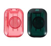 Toddmomy 2pcs Portable Pet Pill Cutter and Grinder Set, Medication Splitter and Storage Box for Small Animals, Travel-friendly Pill Organizer in Pink and Green