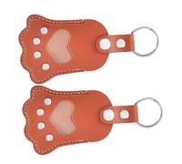 Toddmomy 2pcs PU Leather Pet Hair Memorial Keychain Paw-shaped Pendant for Dog Cat Hair Storage Lightweight Portable Keepsake Charm for Pet Owners Handcrafted Elegant Souvenir