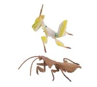 Toddmomy 2PCS Realistic Plastic Praying Mantis Figurines for Nature Exploration Educational Insect Observation Specimens Portable Garden Mantises Sculpture for Science Learning and Home