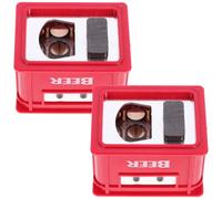 Toddmomy 2pcs Red Beer Bottle Crate Shaped Magnetic Bottle Opener Set with Multi-Function Portable Design Plastic and Metal Material During Beer Festival Time