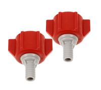 Toddmomy 2pcs Red Bib Connector Plastic Adapter for Soda Water Machine, Reusable 3/8" Barb Beverage Bag Connector, Compatible with Carbonated Drink Makers and Water Hose