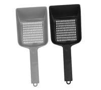 Toddmomy 2pcs Reptile Sand Lizard Dung Sieves for Excrement Cleaning Corner Scoop Fine Mesh for Terrarium Maintenance Black Grey
