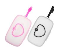 Toddmomy 2pcs Reusable Wipe Dispenser Refillable Wet Napkin Container for Families Charming Heartshaped Pp Portable Design for Car Trips and Diaper Bag Use