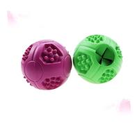 Toddmomy 2pcs Rubber Dog Treat Dispenser Ball Toy Interactive Molar Chew Toy for Dogs Food-leaking Educational Puzzle Ball Durable Rubber Design Random Color
