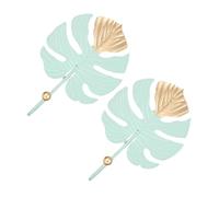 Toddmomy 2pcs Rustic Monstera Leaf Metal Wall Hooks No-Drill Decorative Plant Design Hangers for Keys Towels Small Items Home Organization Space-Saving Green Mini Hooks
