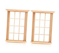 Toddmomy 2pcs Scale Mini Doll House Window Model Simulated Twelve Lattice Frame for Dollhouse Accessories for Decoration and Photography Props
