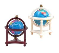 Toddmomy 2pcs Scale Miniature Globe for Dollhouse Accessories Realistic Educational World Globe Model for Learning Study Decor