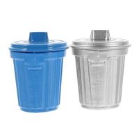 Toddmomy 2pcs Scale Tiny Homes Miniature Garbage Bins for Dollhouse Accessories and Realistic Decoration