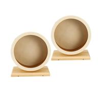 Toddmomy 2pcs Silent Wooden Hamster Wheel with Soft Cork Running Surface Noise Reducing Exercise for Small Pets Including Hedgehogs Dwarf Hamsters Chinchillas and Rats Medium