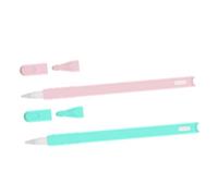 Toddmomy 2Pcs Silicone Cat Head Pen Case Gen Pencil with Nib Caps Soft Protective Cover Compatible with Apple Pencil Pink and Mint Green