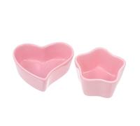 Toddmomy 2Pcs Small Ceramic Hamster Food Bowl Tip Chew Resistant Pet Feeding Dish for Guinea Pigs Rats and Small Animals Easy Clean Environment Friendly Porcelain with Heart Star Shapes