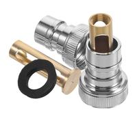 Toddmomy 2Pcs Snap Coupling Adapter Kit with Water Stopper for Washing Machine Copper Electroplated Valve Connector Quick-fit Washer Accessory for Tap and Hose Adapter