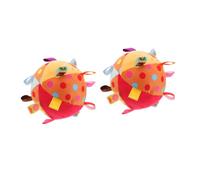 Toddmomy 2pcs Soft Plush Hand Catch Ball for Bell and Ribbon Tags Montessori Sensory Educational Toy for Newborns Teething Sensory Balls for Boy Girl