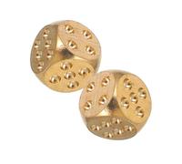 Toddmomy 2pcs Solid Brass Dices Metal Dice for Pub Bar Entertainment Manual Polished Unique Design for Parties and Gatherings