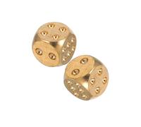 Toddmomy 2pcs Solid Brass Dices Metal Game Dices for Pub Bar Entertainment Unique Polished Design for Gatherings Drinking Occasions Portable Accessories