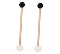 Toddmomy 2pcs Sound Bowl Mallets Double Headed Wooden Handle Felt Rubber Strikers for Meditation Crystal Singing Bowls Lightweight Design