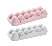 Toddmomy 2pcs Stackable Plastic Egg Storage Box Holder for Fridge and Kitchen Reusable Organizer for Fresh Eggs