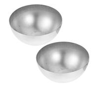 Toddmomy 2pcs Stainless Steel Silver Half Sphere Gazing Balls with Hollow Design, Polished Mirror-finished Decorative Spheres for Outdoor Garden and Home Decor, Resistant the Elements