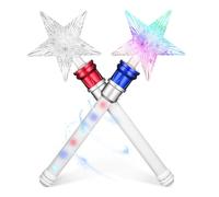 Toddmomy 2pcs Star Light Up Wand - Star Princess Led Light Up Magical Wand, Rotating Toy Costume Accessory for Girls And Boys, Perfect for Party Favors, Christmas, Holiday & Birthday