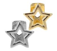 Toddmomy 2pcs Starshaped Copper Hip Hop Teeth Grills for Men and Women with Comfortable Fit and Easy to Clean, Fashion Jewelry Costume Prop for Nightlife and Party Accessories