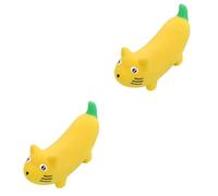 Toddmomy 2pcs Teething Toy for Puppies Squeaky Latex Dog Chew Toy Banana Shape Medium Dog Interactive Puppy Accessory Soft and Safe for Small