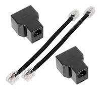 Toddmomy 2Pcs Telephone Splitter Adapter PC Detachable Line Connector Black American Phone Line Adapter for Multiple Device Connection in Home and Office Use